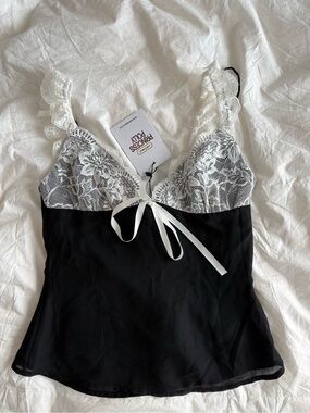 NWT Princess Polly Black Lace Cami Size 2
